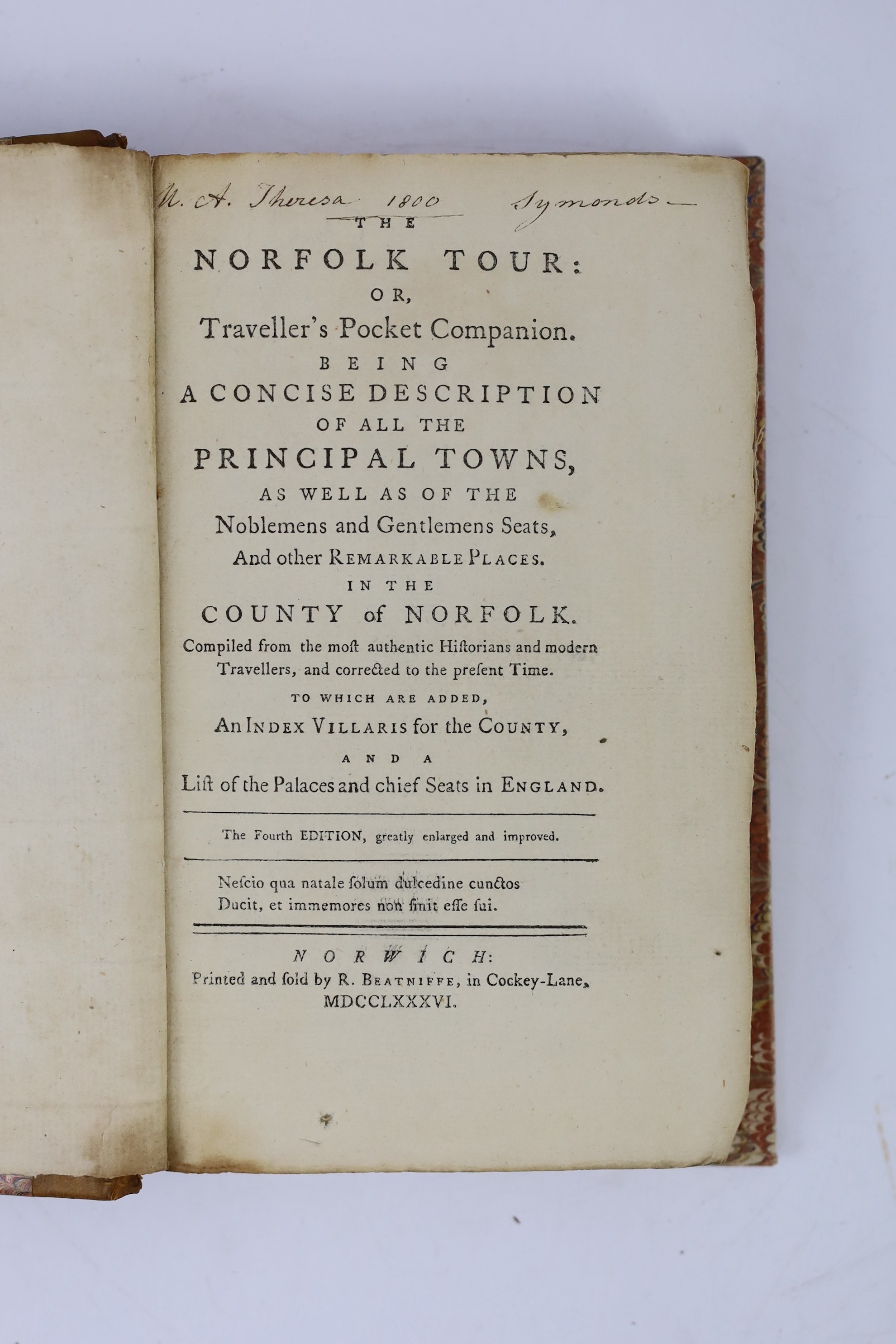 NORFOLK: Excursions in the County of Norfolk....forming a complete guide for the traveller and tourist. 2 vols. pictorial engraved and printed titles, folded map, folded plan and 96 plates; contemp. half morocco and marb